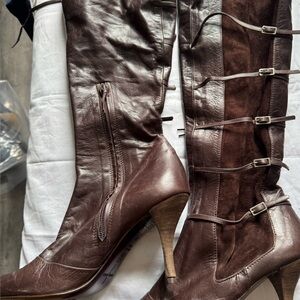 Dusica Leather Model wearing Dusica during Miami Fashion Week Funkshion Fusion